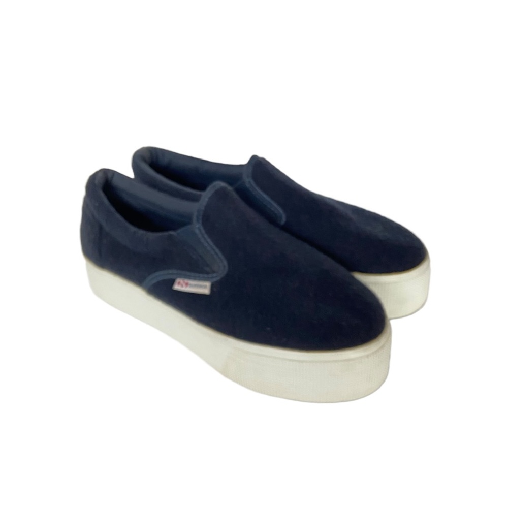 Superga Platform Black Fabric Slip On Sneakers Size 37.5 (Women's Size 7)